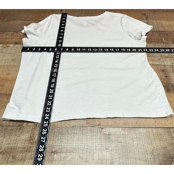 Chicos Zenergy Top Womens 3 XL 16 White Gold Metallic Short Sleeve Blouse Tee - Picture 4 of 8